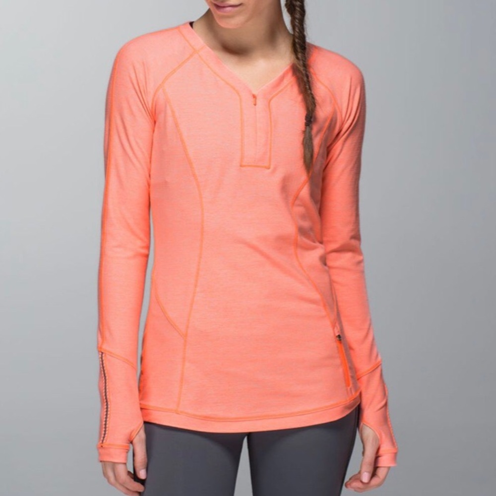 Lululemon Orange Love Some Run Long Sleeve